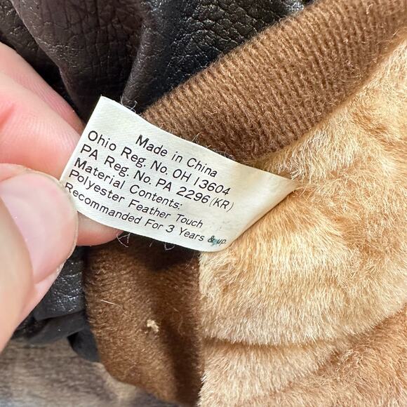 Paradies Teddy Bear Aviator Pilot Black Biker Faux Leather Motorcycle Jacket - Picture 6 of 7